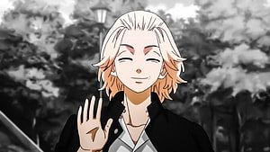 Tanjiro Kamado Waving in Black and White Background Anime Wallpaper HD wallpaper