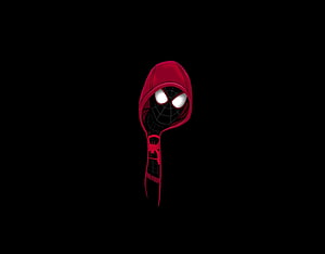 Miles Morales Spider-Man Hoodie Illustration on Black Background, Spider-man, minimal art, 2020, marvel comics HD wallpaper