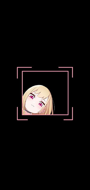 Marin Kitagawa from My Dress-Up Darling Anime Portrait in Pink Frame HD phone wallpaper