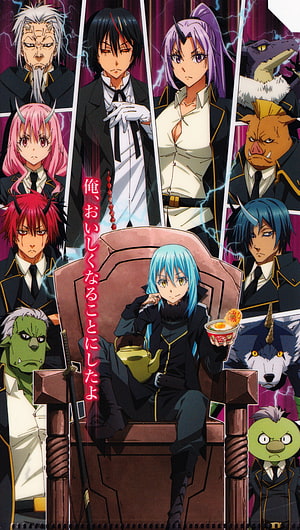 Tensei Shitara Slime Datta Ken Anime Character Group Portrait with Rimuru and Demon Race Subordinates HD phone wallpaper