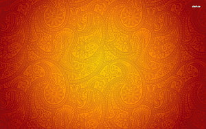 Vibrant Orange and Red Paisley Pattern Wallpaper with Intricate Floral Swirls HD wallpaper