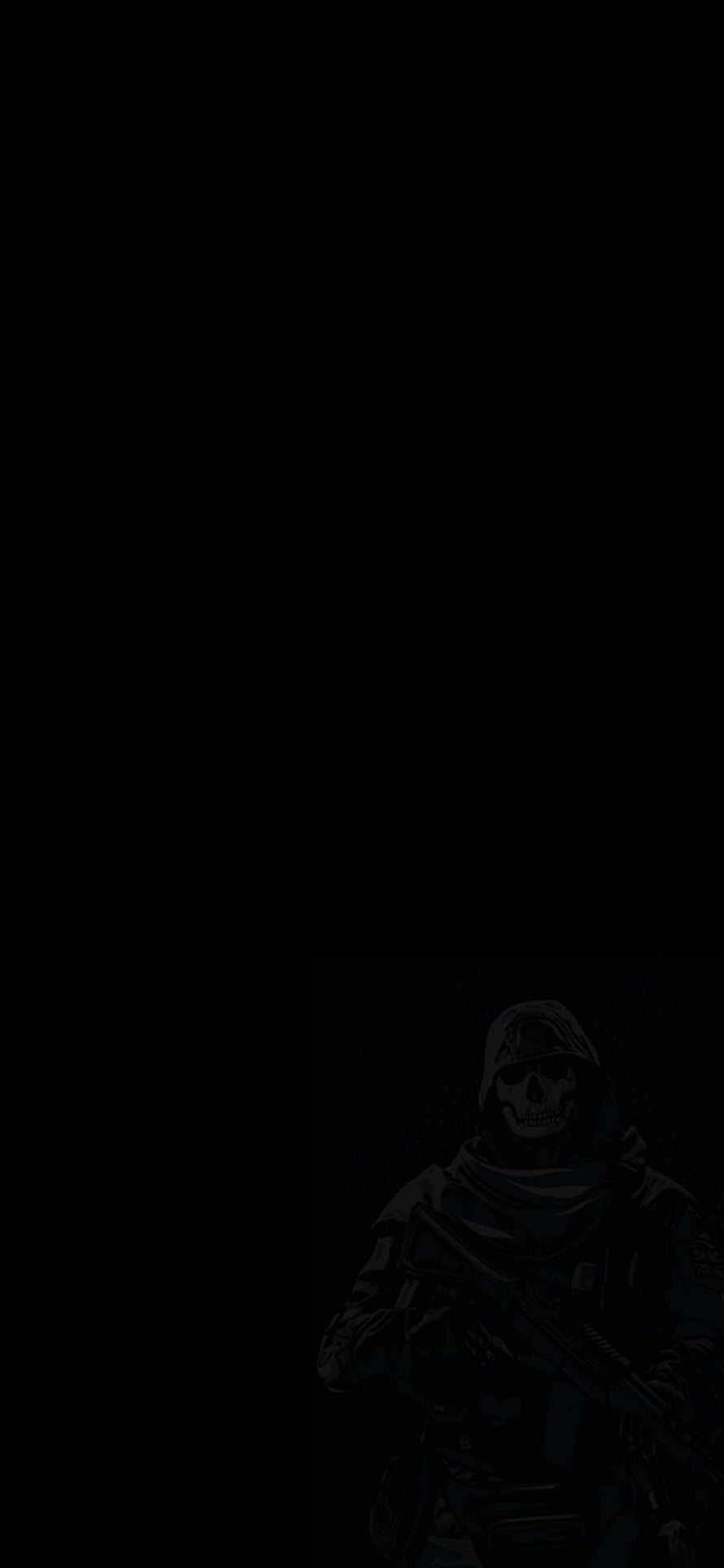 Call of Duty Mobile Ghost Soldier in Dark Tactical Gear with Rifle HD phone wallpaper