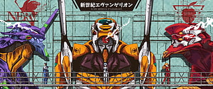Neon Genesis Evangelion Unit 00 01 02 mechs with pilots Rei Asuka Shinji HD wallpaper