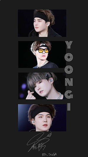 Suga BTS Min Yoongi Kpop Idol Portrait Collage Wallpaper HD phone wallpaper