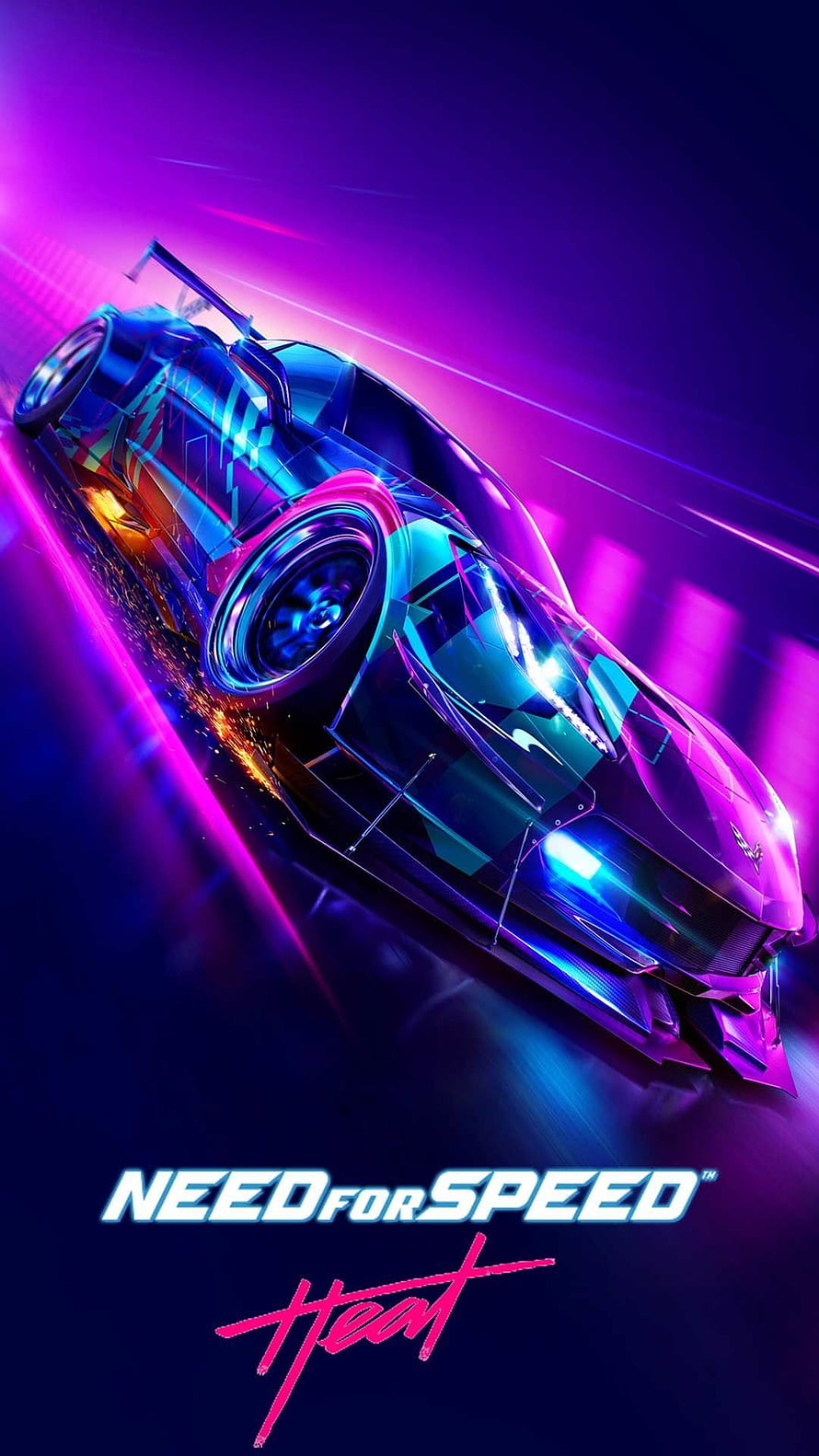 Need for Speed Heat Neon Sports Car Wallpaper HD phone wallpaper