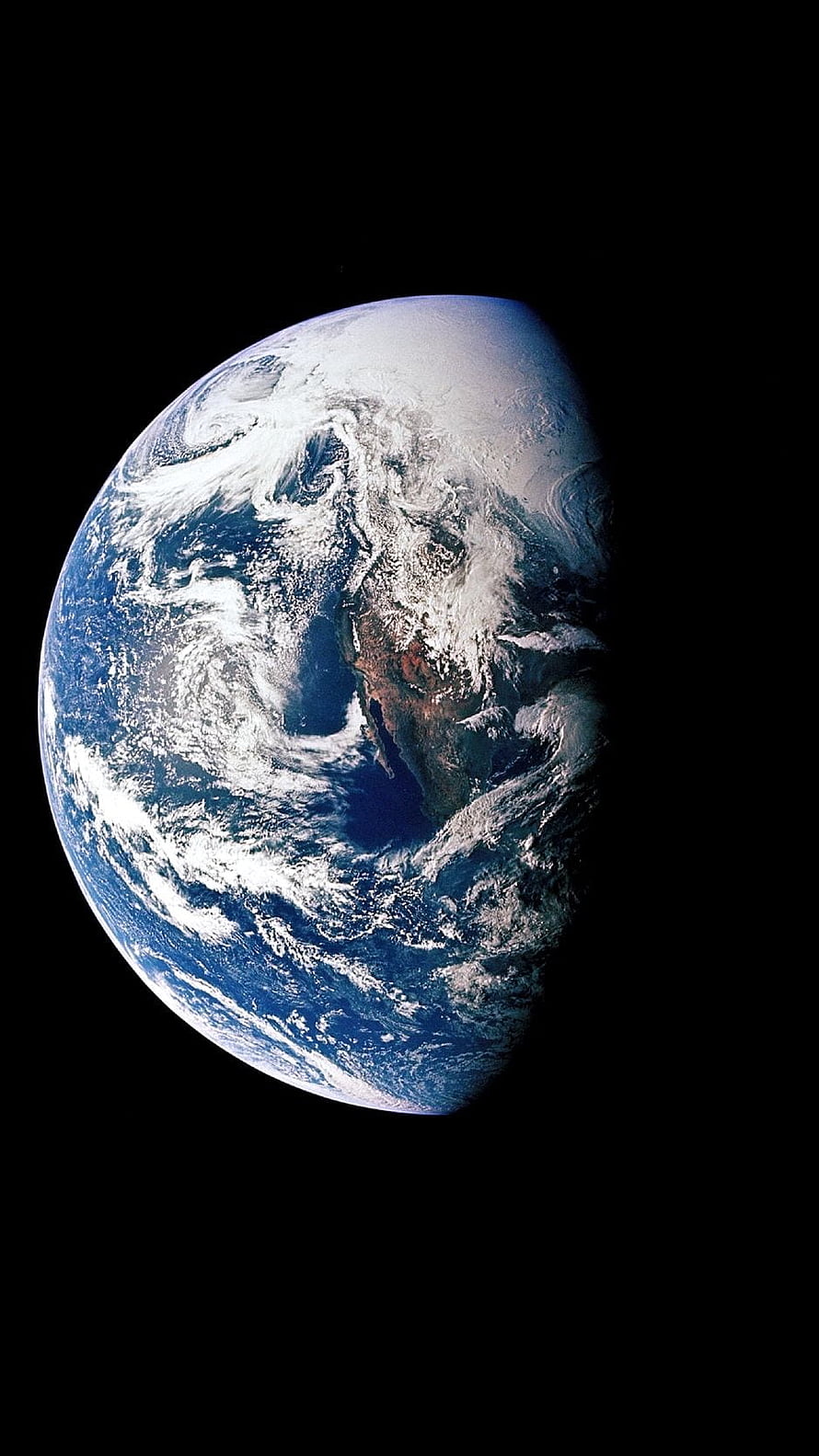 Earth From Space: Blue Planet With Swirling Clouds Against Black Void HD phone wallpaper