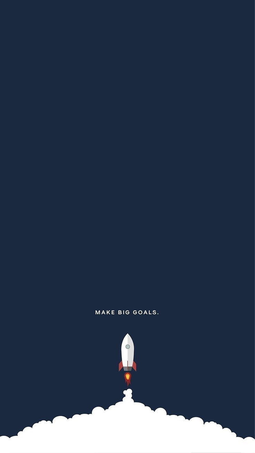 Minimalist Rocket Launching Into Dark Blue Sky With Motivational Quote HD phone wallpaper