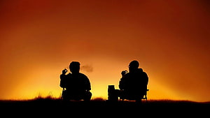 Breaking Bad Silhouette of Walter White and Jesse Pinkman at Sunset, Walter White and Jesse Pinkman from Breaking Bad Quad HD wallpaper