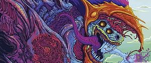 Vibrant Alien Creature Illustration with Tentacles and Bioluminescent Colors HD wallpaper