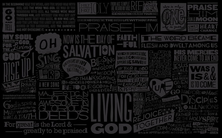 Christian Typography Wall Art with Bible Verses and Faithful Words on Dark Background HD wallpaper