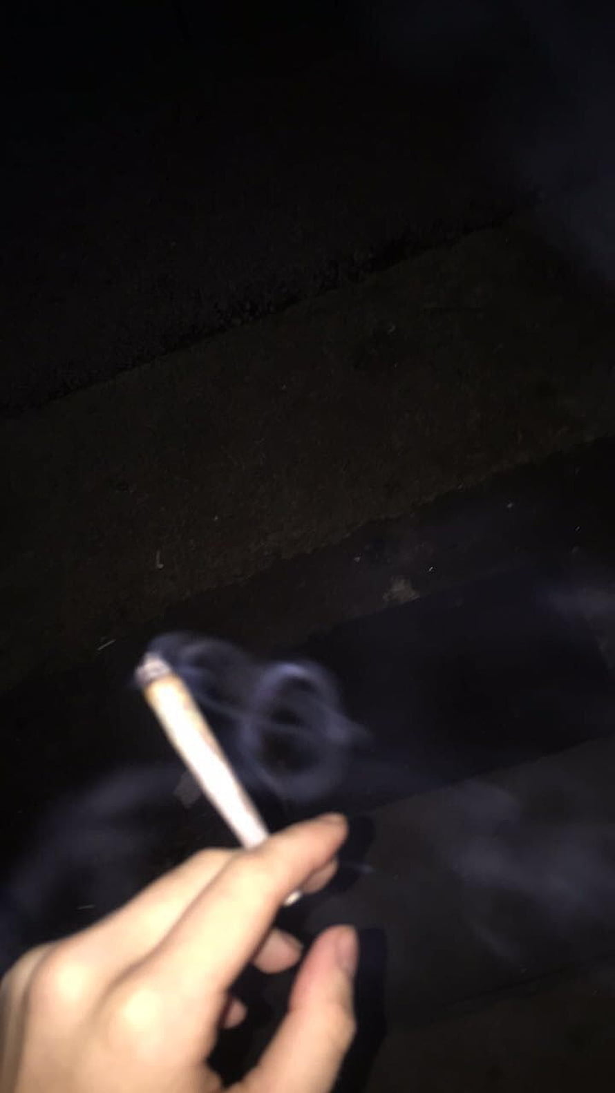 Hand Holding Lit Cigarette With Curling Smoke Against Dark Night Background HD phone wallpaper