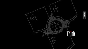 Lenovo ThinkPad Black Minimalist Sketch Wallpaper HD wallpaper
