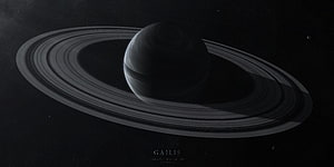 Gailis: A Dark Ringed Planet in Deep Space HD wallpaper