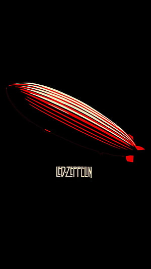 Led Zeppelin Airship Logo in Red and Gold on Black Background HD phone wallpaper
