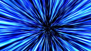 Star Wars Hyperspace Jump Abstract Blue Light Streaks and Radial Motion Blur HD wallpaper