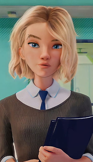 Chloe Bourgeois from Miraculous Ladybug in school uniform holding a notebook HD phone wallpaper