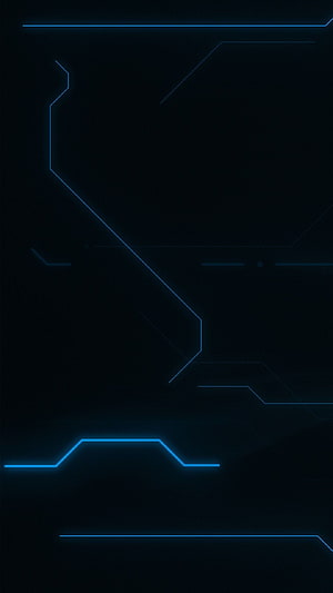 Abstract Blue Neon Circuit Lines on Dark Background HD phone wallpaper