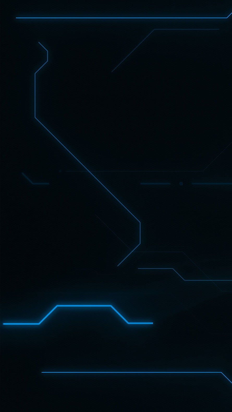 Abstract Blue Neon Circuit Lines on Dark Background HD phone wallpaper