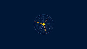 Minimalist Abstract Clock Face with Radiating Lines on Deep Navy Background HD wallpaper