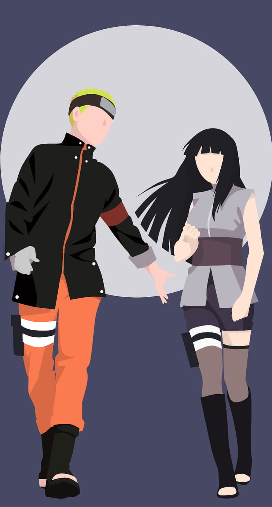 Naruto and Hinata Minimalist Vector Art from The Last Movie HD phone wallpaper