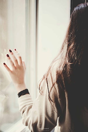 Melancholic Woman Gazing Out Window With Soft Natural Light, Alone Sad Girl DP for Whatsapp (2022) Lovely and . Happy Diwali 2022, Sad Girl in Rain HD phone wallpaper