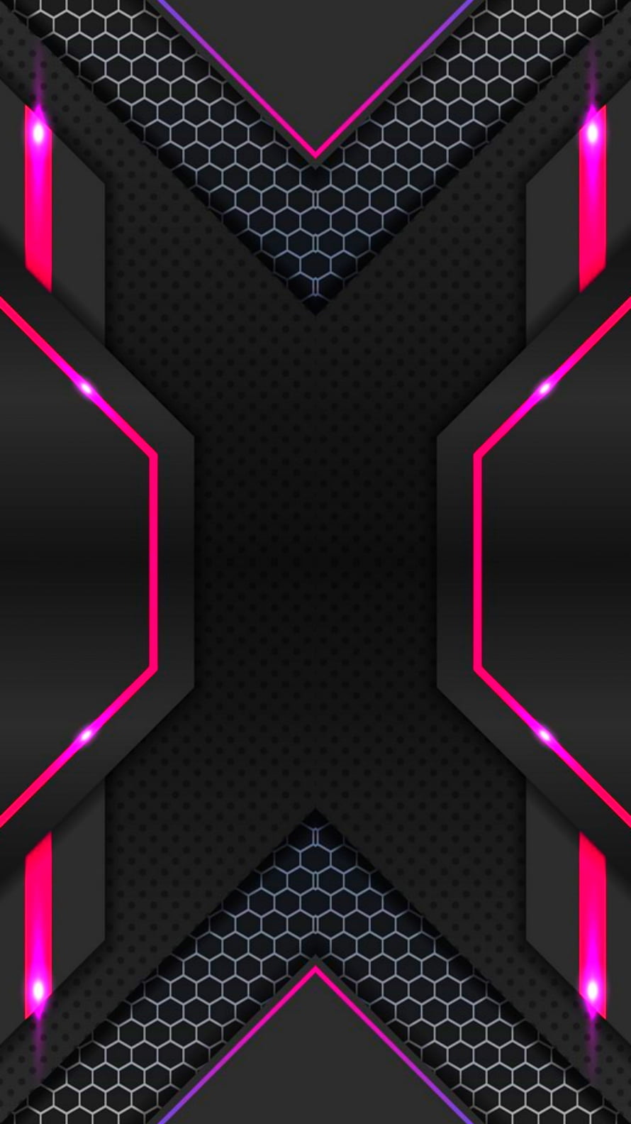 Abstract Futuristic Black Background With Neon Pink Geometric Lines And Honeycomb Texture HD phone wallpaper