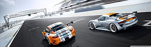 Porsche 918 Spyder Weissach Package Racing Concept on Track HD wallpaper