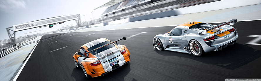 Porsche 918 Spyder Weissach Package Racing Concept on Track HD wallpaper