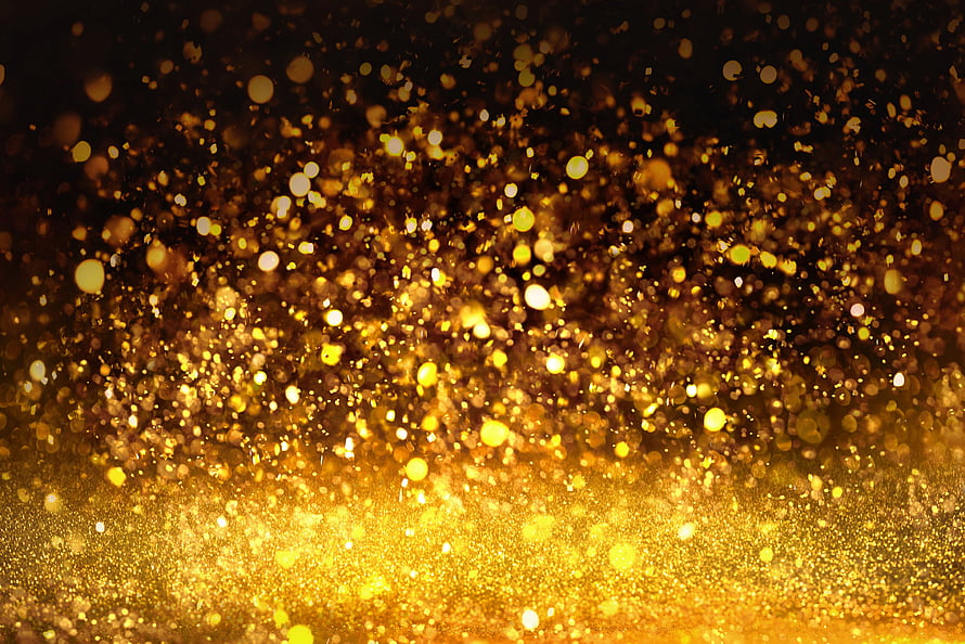 Golden Glitter Bokeh Texture with Warm Sparkling Light Particles on Dark Background HD wallpaper