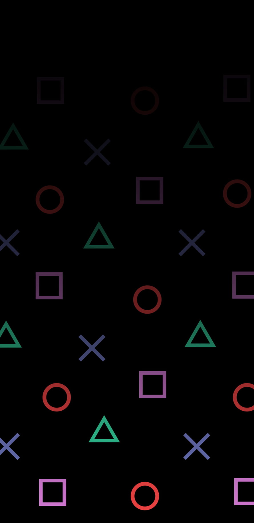 PlayStation Controller Button Symbols Pattern on Black Background HD phone wallpaper