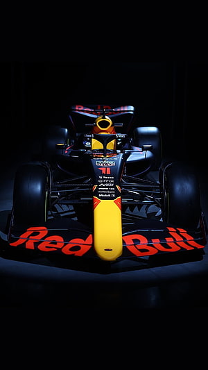 Red Bull Racing Formula 1 Car Front View in Dark Studio Setting HD phone wallpaper