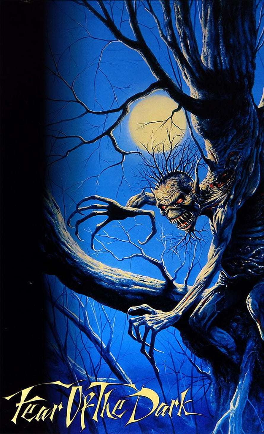 Iron Maiden Year of the Dark Album Cover Artwork with Tree Monster and Full Moon HD phone wallpaper