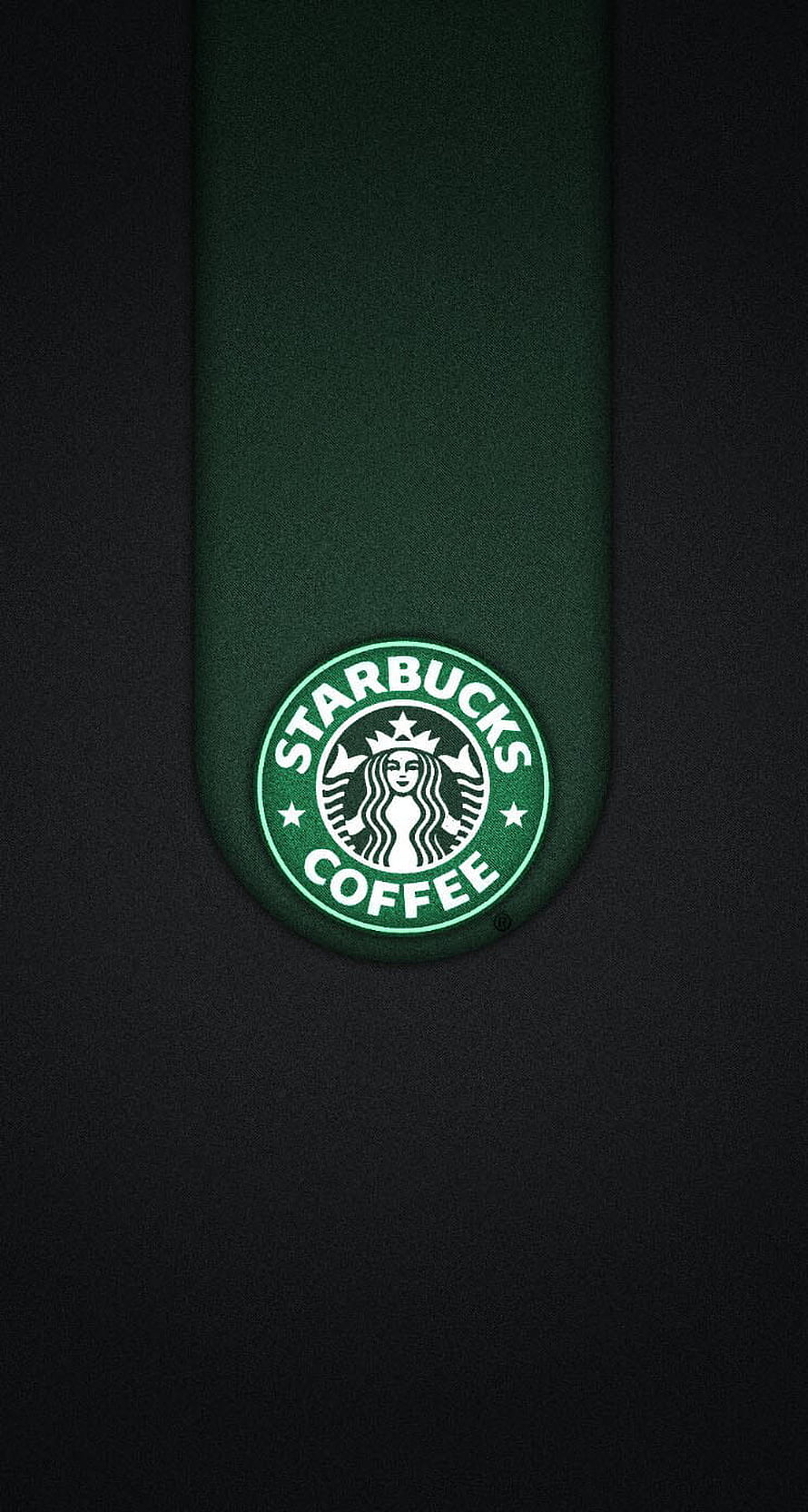 Starbucks Coffee Logo on Dark Green Minimalist Background HD phone wallpaper