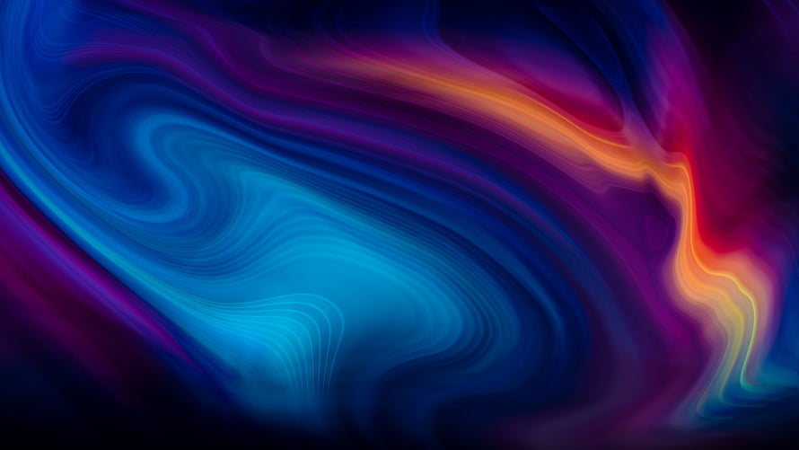 Vibrant Swirling Abstract Flow with Neon Blue, Purple, and Orange Light Trails HD wallpaper