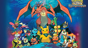 Pokemon Super Mystery Dungeon Team Artwork Featuring Charizard And Pikachu HD wallpaper