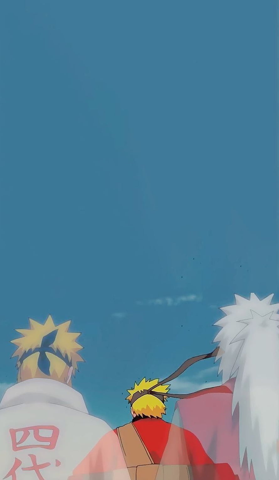 Naruto Uzumaki, Minato Namikaze, and Jiraiya Looking Up at the Sky Anime Wallpaper HD phone wallpaper