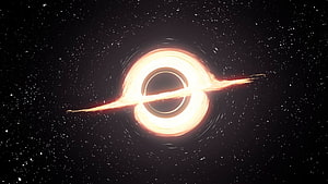 Stunning Black Hole with Glowing Accretion Disk in Deep Space HD wallpaper