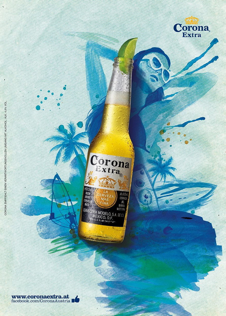 Corona Extra Beer Bottle with Lime Wedge and Tropical Watercolor Illustration HD phone wallpaper