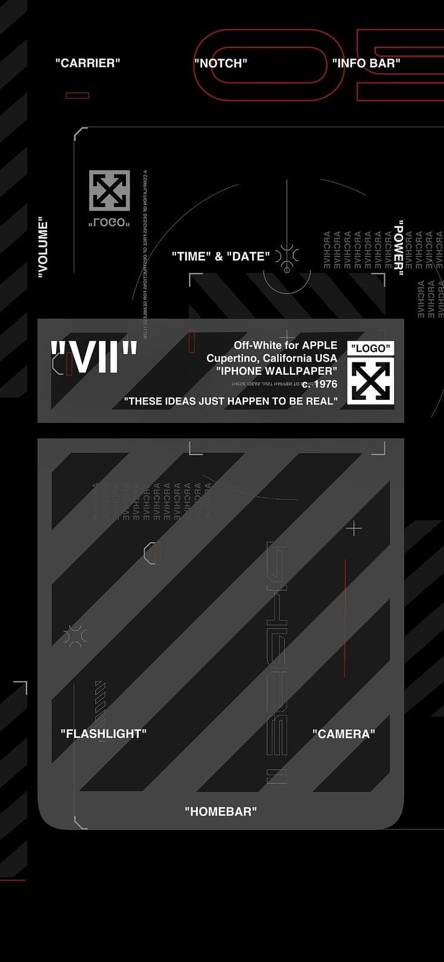Off-White iPhone Wallpaper with Industrial Design Elements and Technical Diagrams HD phone wallpaper