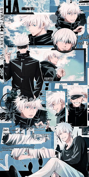 Gojo Satoru Jujutsu Kaisen Anime Character Collage Wallpaper HD phone wallpaper