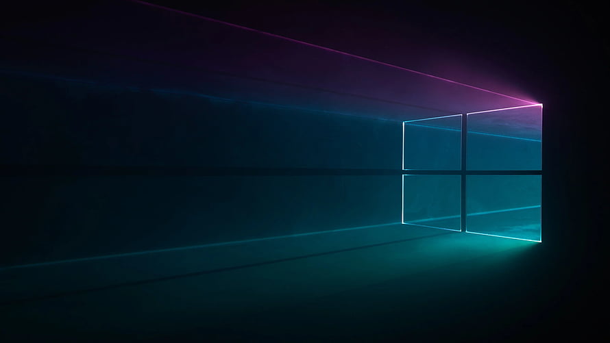 Windows 12 Concept Artwork Featuring Glowing Neon Window in Dark Minimalist Room HD wallpaper