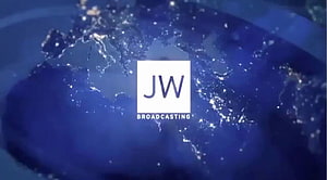 JW Broadcasting Logo Over Nighttime Earth Satellite View HD wallpaper