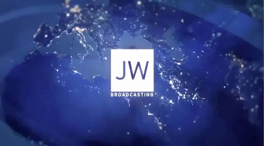JW Broadcasting Logo Over Nighttime Earth Satellite View HD wallpaper