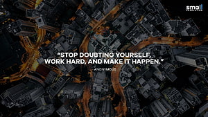 Aerial Night Cityscape with Motivational Quote Overlay for Desktop Background HD wallpaper