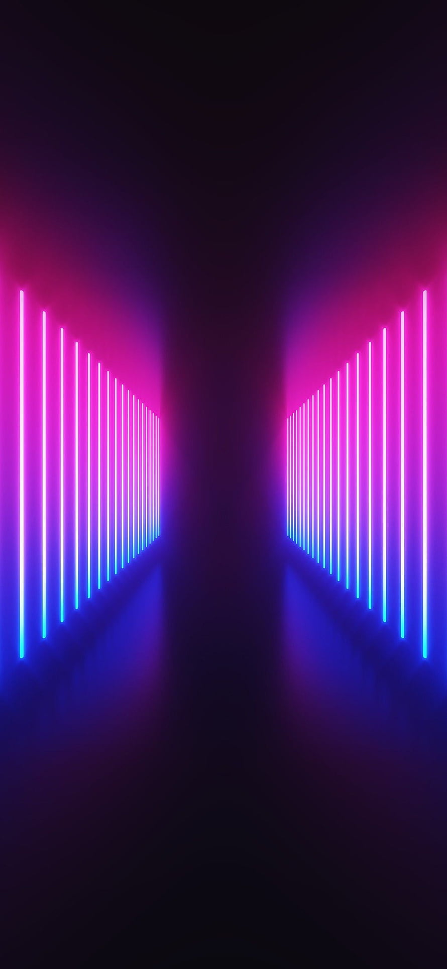 Abstract Neon Light Tunnel With Vertical Pink And Blue Glowing Lines HD phone wallpaper