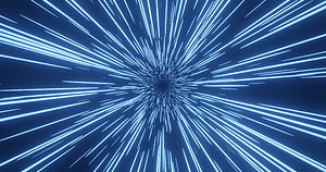 Abstract Blue Light Speed Tunnel With Radiating Streaks And Motion Blur Effect HD wallpaper