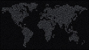 Binary Code World Map Digital Data Abstract Technology Background HD wallpaper