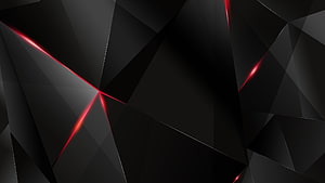 Abstract Dark Geometric Background With Glowing Red Light Lines HD wallpaper