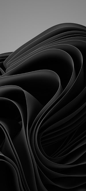 Sleek Black Abstract 3D Waves Minimalist Dark Wallpaper HD phone wallpaper