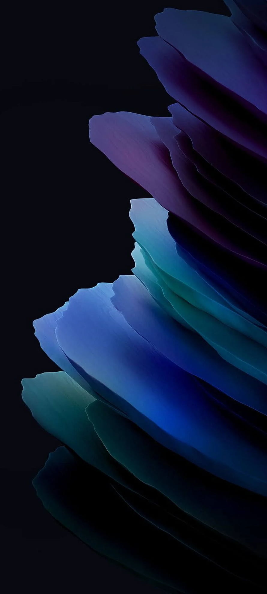 Abstract Blue and Purple Layered Waves Wallpaper HD phone wallpaper